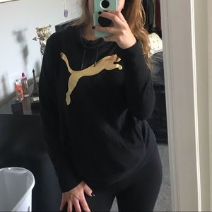 Puma Black & Gold Metallic Cowl Neck